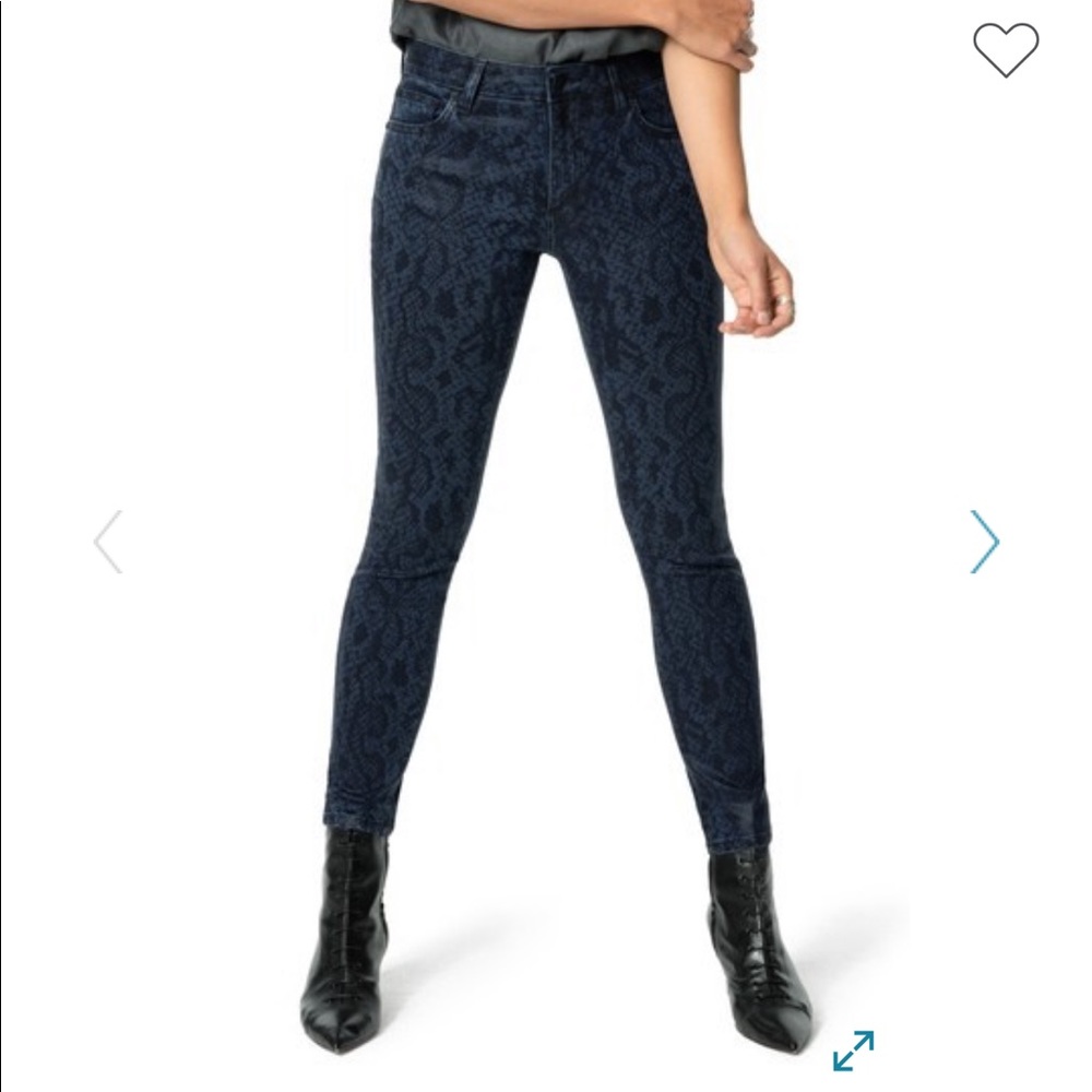 Joe's Jeans The Charlie Black & Blue Snake skin Ankle Skinny Jeans Size 24 🆕